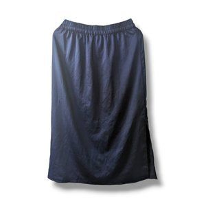 Gap Navy Blue Satin Midi Slip Skirt